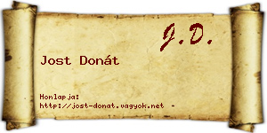 Jost Donát névjegykártya